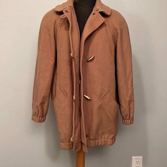 JG Hook Women's Tan Long Sleeve Wool Blend Toggle Closure Jacket Coat - Picture 4 of 9